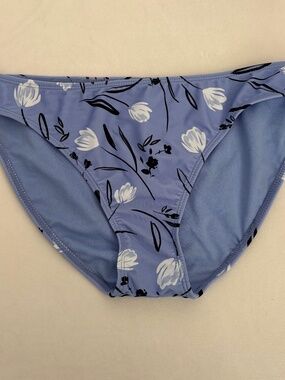 Sandflower Bikini Bottom Floral Flowers Tulips Blue Women Size S (4-6)